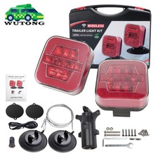 2x Wireless Trailer Lights Magnetic Led Tow Light Turn Signal Brake Reverse Stop