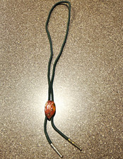 Mens Western Bolo Tie Green Cord Adjustable B...