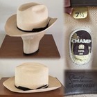 1960s Champ Genuine Panama Straw 7 1/4 Hat Fedora Vtg 60s Open Road Style