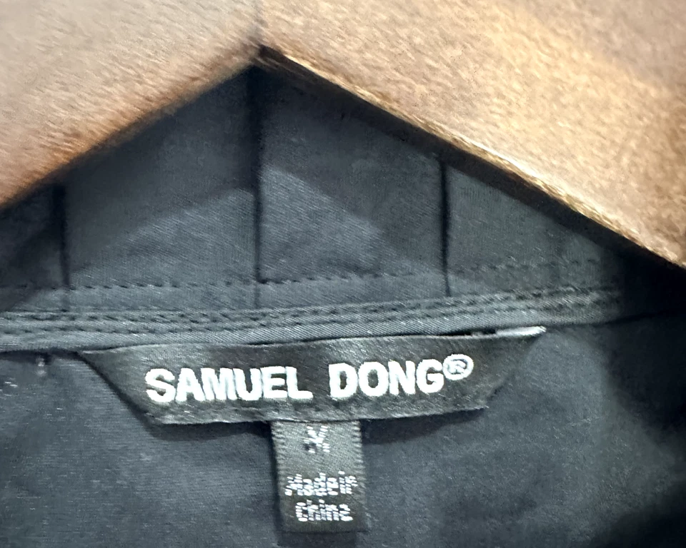 Chaqueta Samuel Dong Mujer M Negra Blanca Geométrica Declaración Artística Carrera Elegante Foto 2 de 4