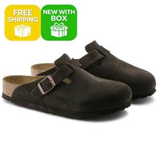 Birkenstock Boston Mocha Soft Footbed Suede Leather Unisex Shoes Select Size NWB