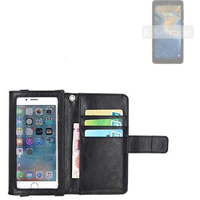 Wallet Case Schutz Hülle für ZTE Blade A31 Lite schwarz Display Schutz Folie