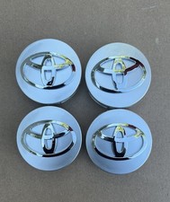 4x Toyota Wheel Rims Center Hub Cap Caps Silver Base Chrome Logo 62mm Camry Mor