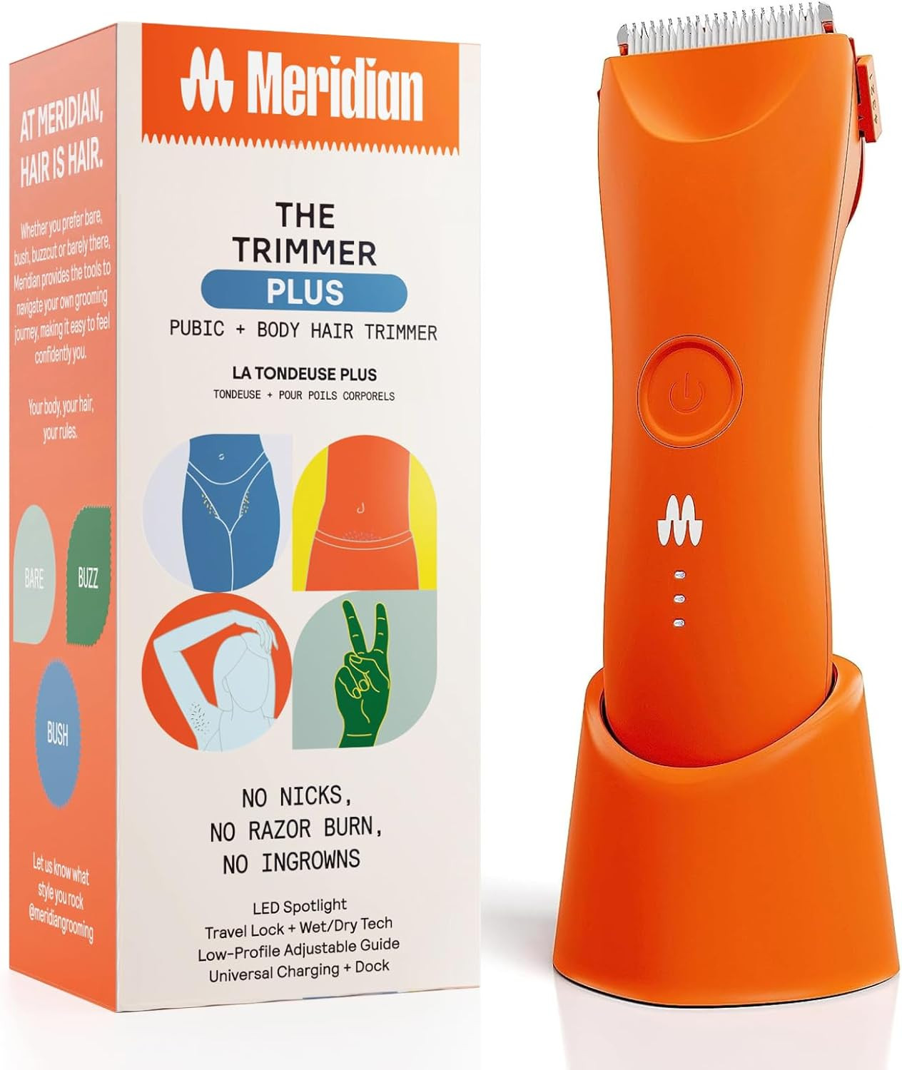 Meridian The Trimmer Plus: Rasoio Corpo Impermeabile USB-C