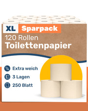 120 Rollen Toilettenpapier 3-lagig &ndash; 250 Blatt pro Rolle