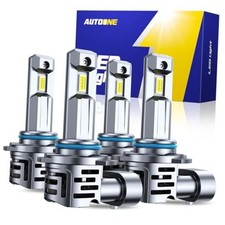 9005 9006 LED Bulbs Combo 6500K Cool White 1200 Brighter  9005/HB3 9006/HB4