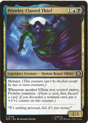 Prowler Clawed Thief Marvel U 0138 Magic The Gathering Spider-Man MTG