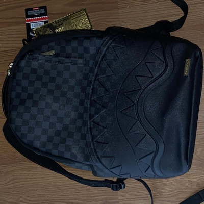 (Dm before buy )Sprayground Black Backpack Gold Accents Adjustable Strap