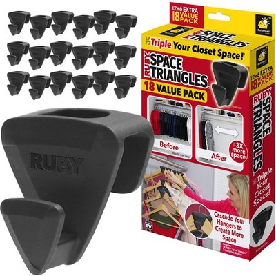 Ruby Space Triangles Original AS-SEEN-ON-TV, Ultra- Premium Hanger Hooks Triple