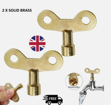 2 X SOLID BRASS RADIATOR BLEED AIR LOCK KEY KEYS PLUMBING EASY GRIP