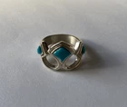 VINTAGE Jay King DTR Native Sterling Silver Turquoise crown Ring *SIZE 6* JR50