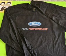 Ford Performance Logo Crew Neck Men's Black Long Sleeve T-Shirt.