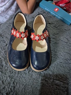 Clarks Crown Petal Girls Navy Leather Shoes Size 10F