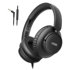 Wired Headphones with Microphone, Over Ear Lightweight Foldable 3.5mm Black