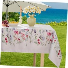 Outdoor Tablecloth with 120" x 60" Rectangle Zipper Blossoms in the Season