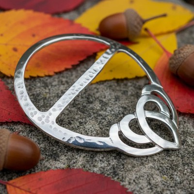 Celtic Heart Scarf Ring Scotland Ireland Ladies Gift Scarf Slide Holder PEWTER