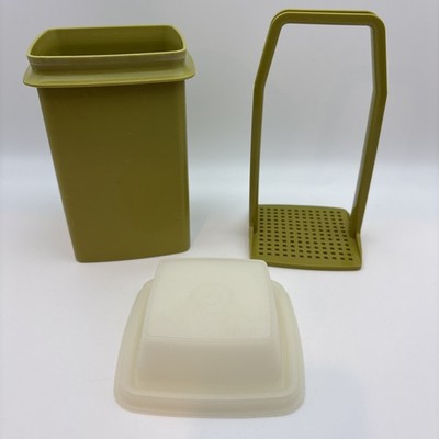 Tupperware Pickle Keeper Avocado Green 1330 Complete Set Vintage Pick-a-Deli