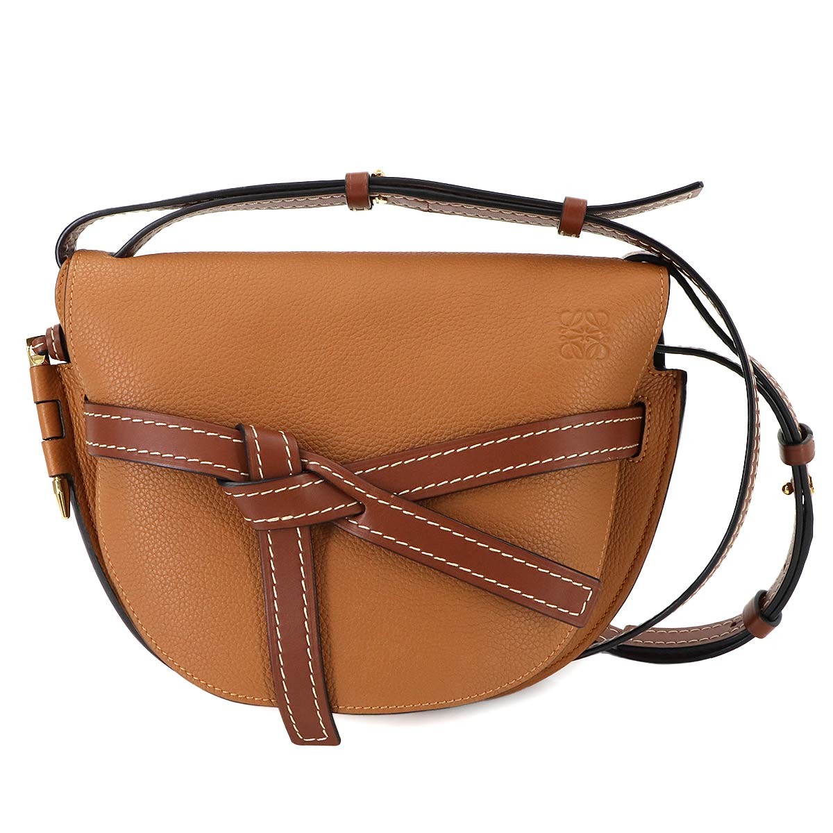 LOEWE Gate Bag Small Shoulder Bag Leather Brown Purse 90288200 | eBay