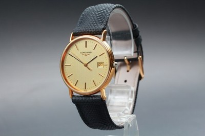 [Exc+5] Longines Grand Classic L4.636.2 33mm Gold Date Dial Qz Herrenuhr