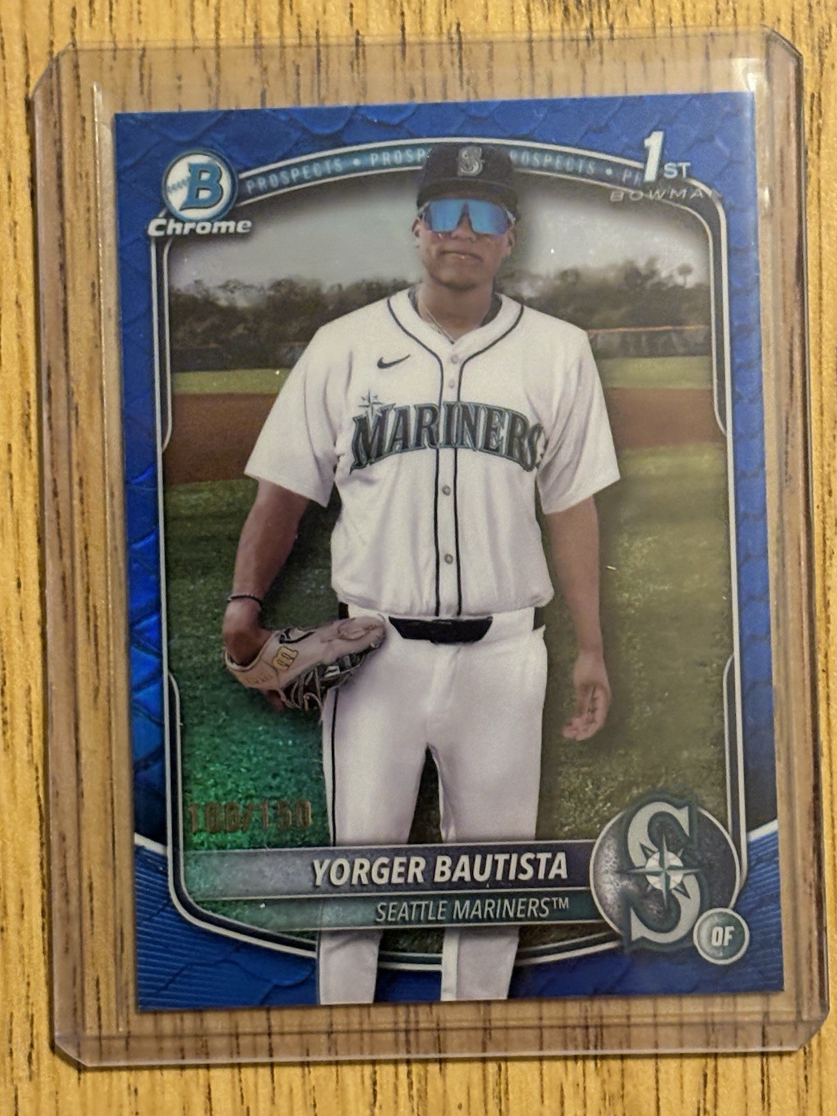 2025 Bowman Chrome Yorger Bautista Reptilian Blue Refractor 1st Prospect #/150