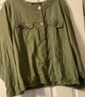Ellen Tracy Women Plus Size 3X JacketLinen Blend Olive Pockets Mint Condition — photo 3