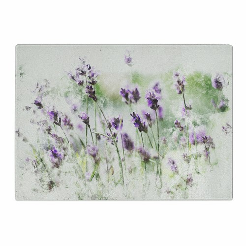 Lavender Vol.1  Chopping Board Glass Textured Cutting Worktop Saver Kitchen - Picture 2 of 5