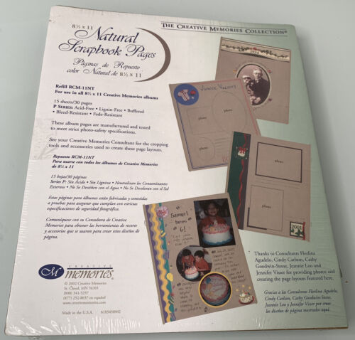 Creative Memories Natural Scrapbook Refill Pages 8 1/2 x 11 New and Sealed