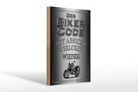 Holzschild Motorrad 20X30 Cm Biker Code Mit Absicht Deko Schild