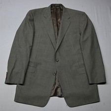 Hickey Freeman 48L Brown Houndstooth 100 Wool Blazer Suit Jacket Sport Coat