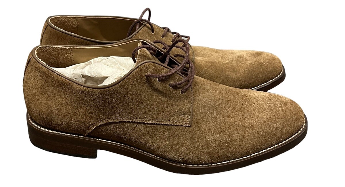 Wallin & Bros. Suede Oxfords - 12 WALLIN & BROS TAN SUEDE LEATHER OXFORDS MENS DRESS SHOES SZ  main image 3