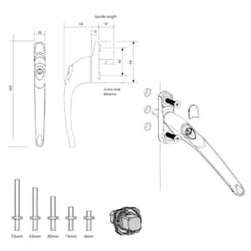 UPVC Universal Locking Door Handles Window Handle Double Glazing Latch Locks - Picture 4 of 10