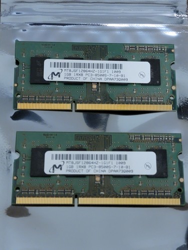 MacBook A1342 Micron 2GB (2x1GB) 1RX8 PC3-8500S-7-00-BP DDR3 1066 Memory RAM 々