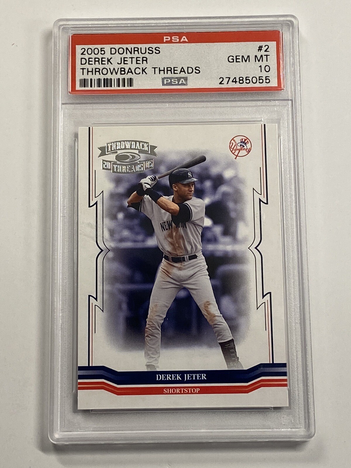 2005 Donruss Derek Jeter #2 Throwback Threads New York Yankees PSA 10 Gem Mint