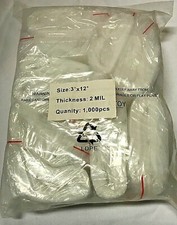 3  x 12  2MIL Zip Lock Clear Poly Bag/ Hang Hole for Incense Stick pack 1000