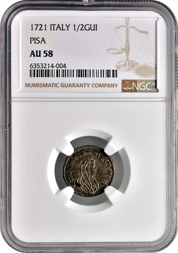 1721 Italy Pisa 1/2 GUI Giulio About Uncirculated NGC AU58