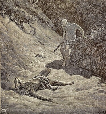 1888 Dore Cain Killing Abel Envy Victorian Religious Art Print Bible DWN9E