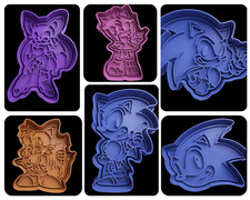 Sonic The Hedgehog cookie cutters + insert, approx. 8cm