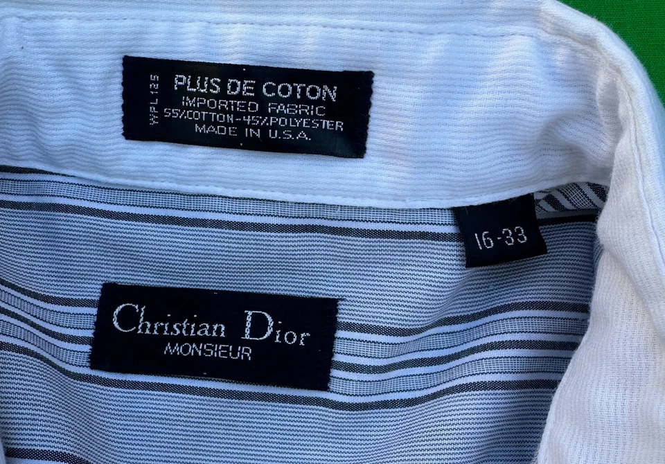 Camisa masculina vintage Christian Dior Monsieur manga longa tamanho 16-33. - Imagem 4 de 4