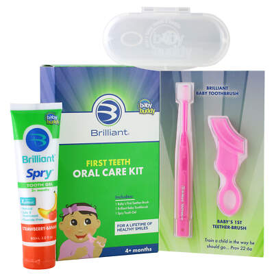 Brilliant First Teeth Oral Care Kit | Baby Toothbrush, Teether Brush & Tooth Gel