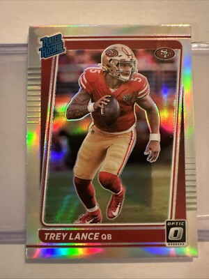 2021 Panini Optic Trey Lance Silver Holo Prizm #203 Cowboys stud qb