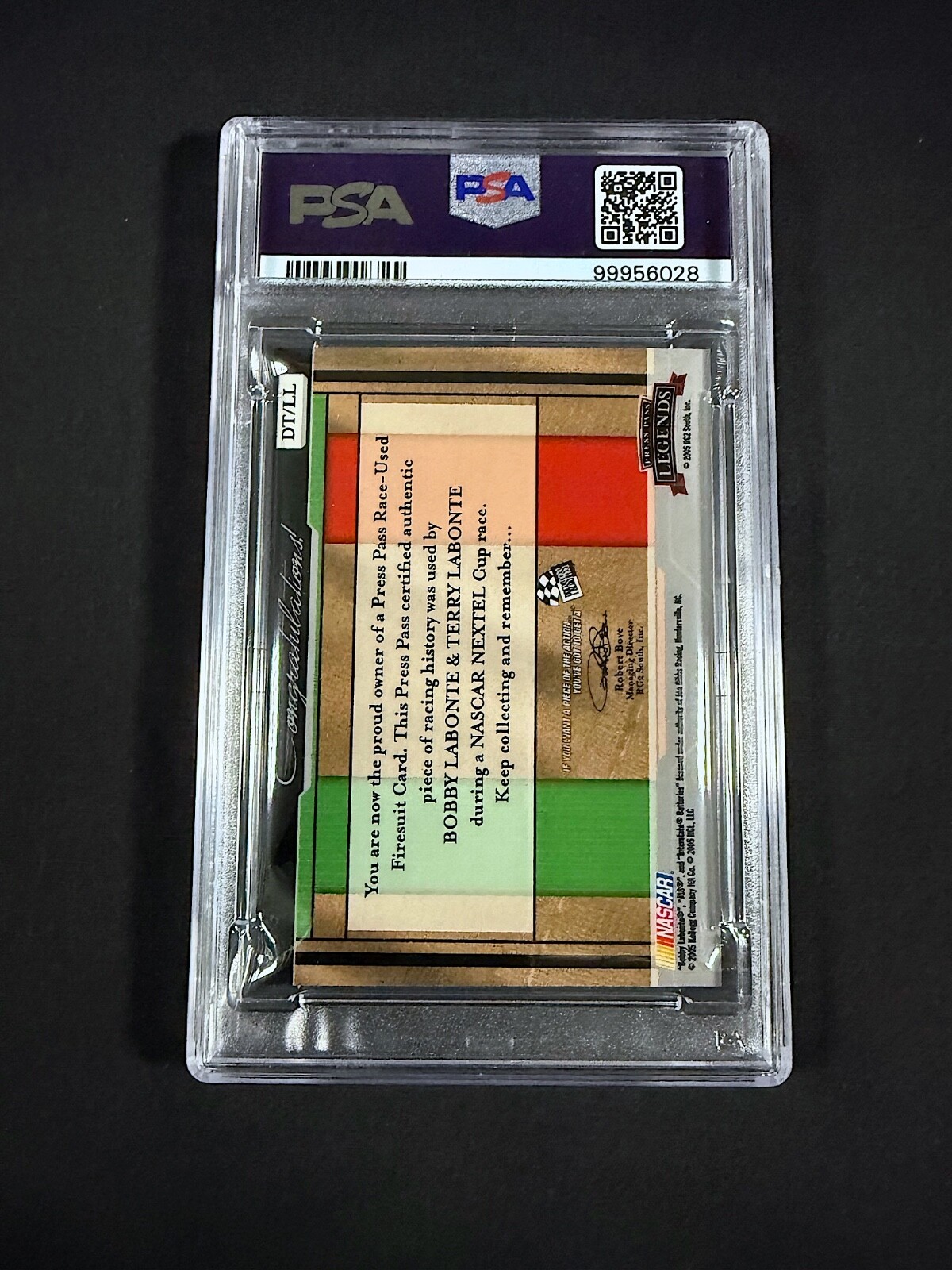 2005 Press Pass Legends /225 Double Threads #DT/LL Bobby & Terry Labonte PSA 6 view 4