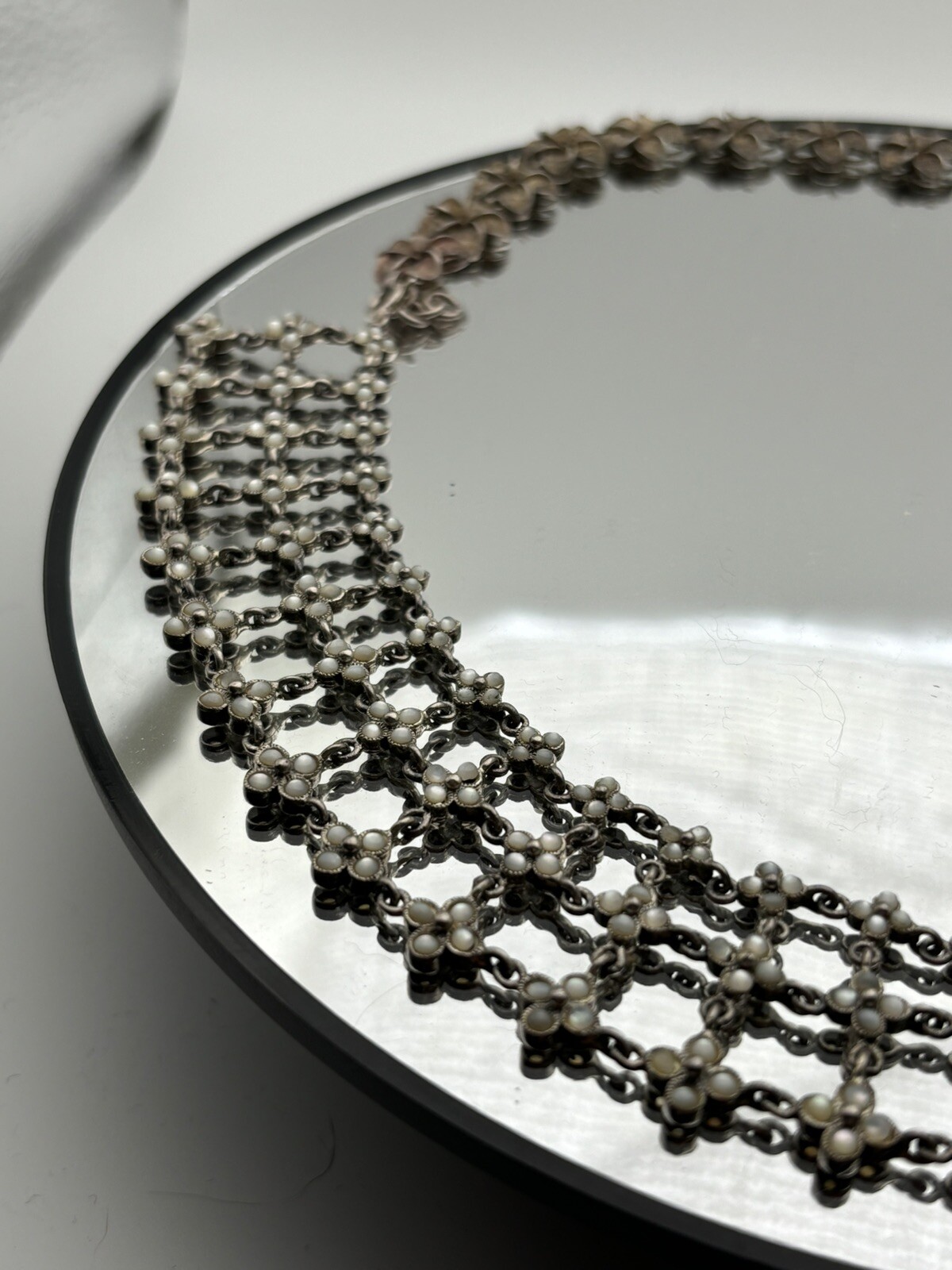 Solid Sterling Silver Necklace Set W/Bracelet 2 I… - image 6