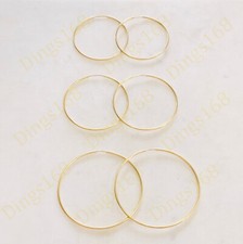 Real 18K Yellow Gold Filled High-Polished Nickel-Free THIN Endless Hoop Earrings