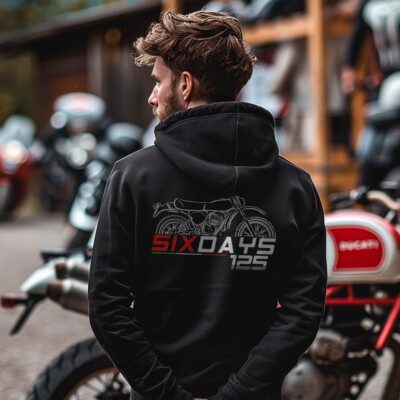 Ducati 125 Six Days 1977-1978 Motorcycle Hoodie Pullover for Two