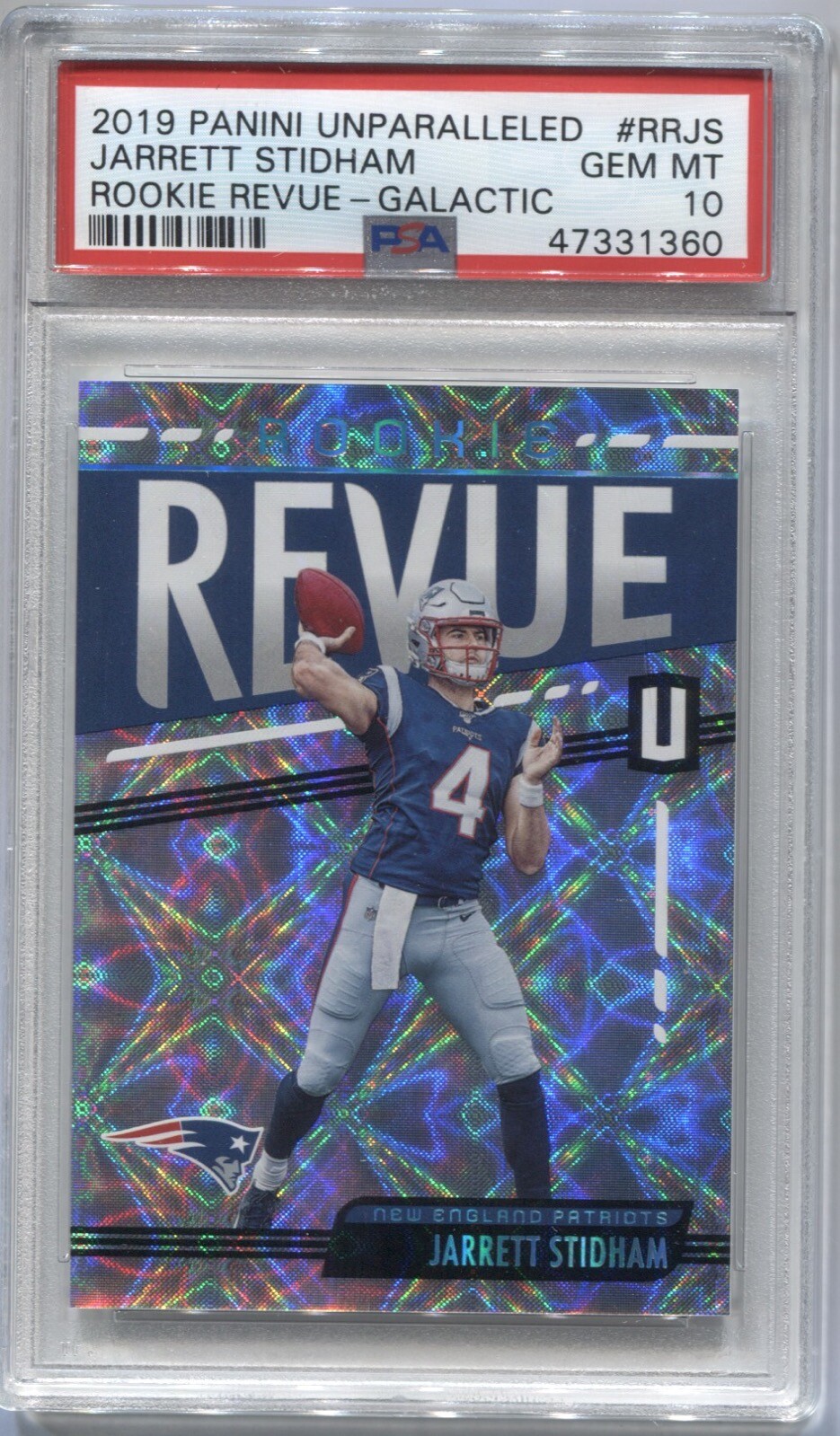Jarrett Stidham Panini Unparalleled Rookie Revue #RRJS Galactic