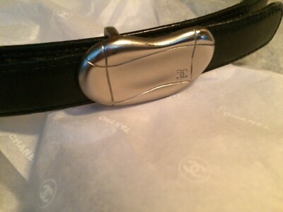 Authentic CHANEL Black Calfskin Belt. Chanel Calfskin Belt 95 38 Black 1791787 – FASHIONPHILE main image 4
