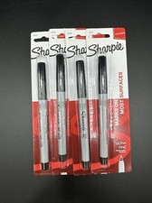 Sharpie Permanent Markers, Ultra Fine Point, Black  Pack Of 4
