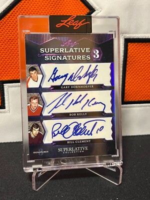 2020 Leaf SUPERLATIVE SIGNATURES 3 # Dornhoefer / Kelly / Clement # Flyers 4/9