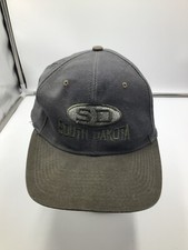 South Dakota SD Khaki/Gray Snapback Cotton Vintage Baseball Cap H10