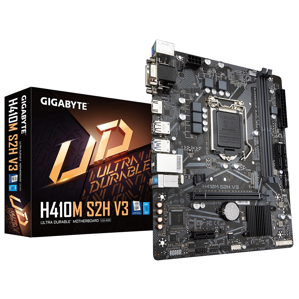 Gigabyte H410M S2H V3 Motherboard CPU SOCKET LGA1200 Intel DDR4 DVI VGA HDMI